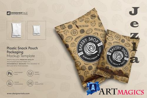 Plastic Snack Pouch Packaging Mockup - 4131714
