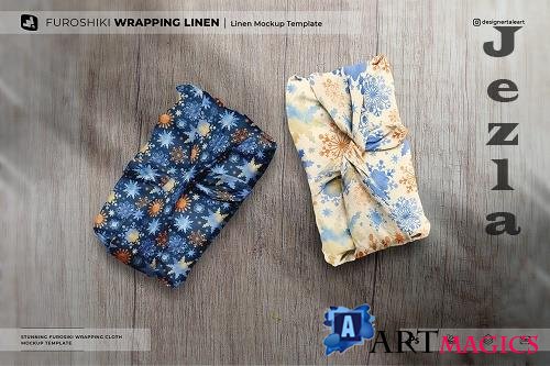 Furoshiki Wrapping Linen Mockup - 6728480