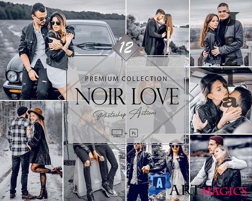 12 Noir Love Photoshop Actions, Winter Fashion ACR Preset, Monochromatic Ps Filter 