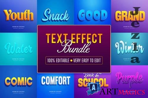 Editable 3D Text Style Effect Bundle