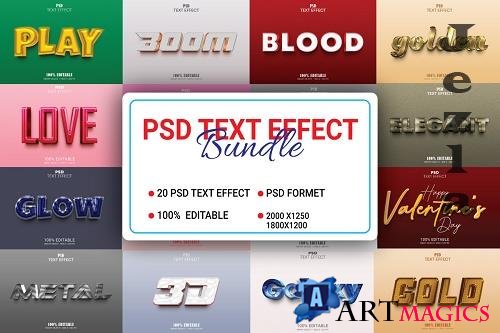 Editable 3D PSD Text Effect Bundle Vol-1