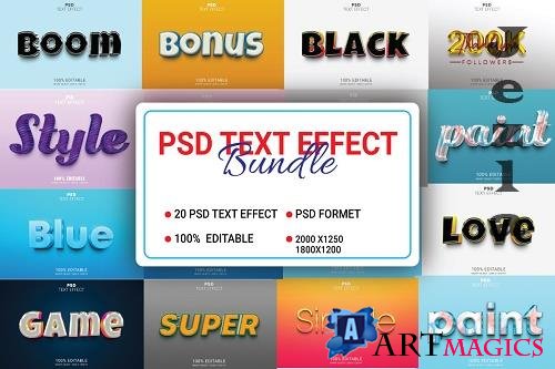 Editable 3D PSD Text Effect Bundle Vol-2