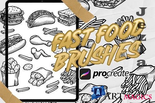 fast food vintage brush stamp