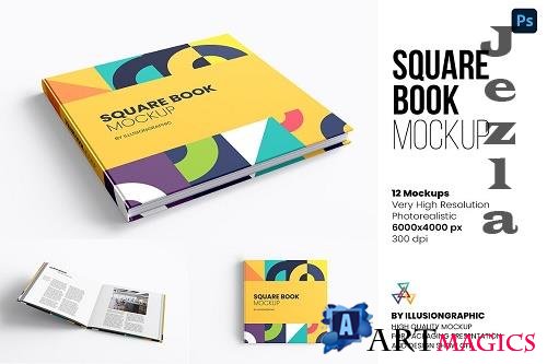 Square Book Mockup - 12 views - 6613174