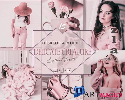 15 Delicate Creature Lightroom Presets, Love Mobile Preset, Pink Desktop LR Filter