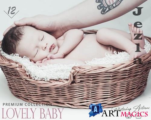 12 Lovely Baby Photoshop Actions, Newborn ACR Preset, Child Ps Filter, Portrait And Lifestyle 