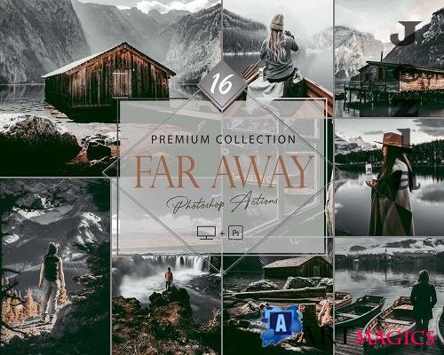 16 Far Away Photoshop Actions, Gray Landscape ACR Preset, Noir Ps Filter 