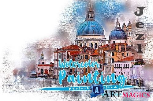 Watercolor Painting Photoshop Action - 6794749