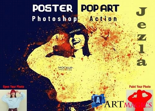Poster Pop Art Photoshop Action - 6889884