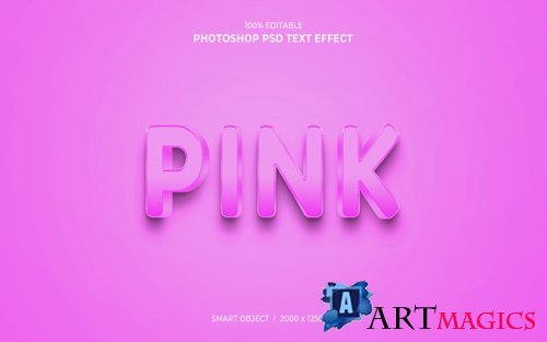 Pink 3d editable psd text effect