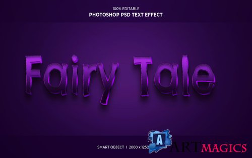 Fairy tale 3d editable psd text effect