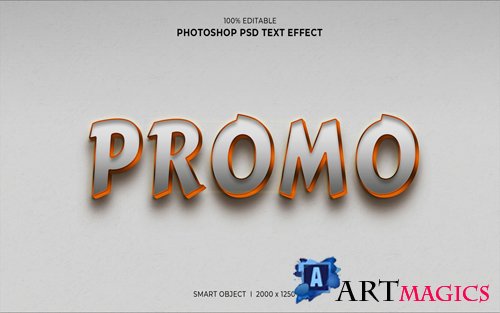 Promo 3d editable psd text effect