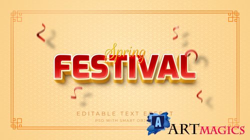 Spring festival text effect psd