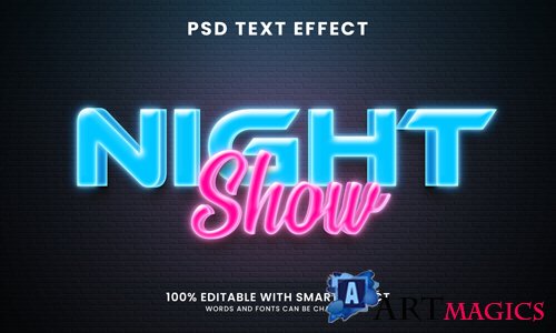 Neon text effect template