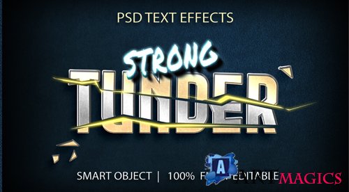 Strong tunder psd text effect psd