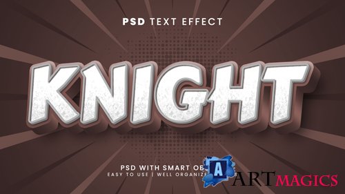 Knight kingdom war 3d editable text effect with epic and sword font style psd