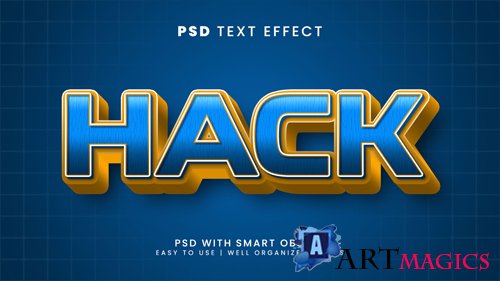 Hack 3d editable text effect with error and virus font style psd