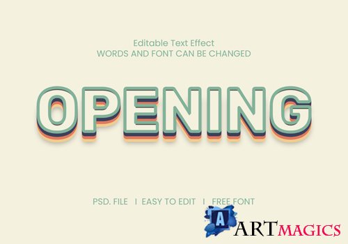 Opening text effect psd