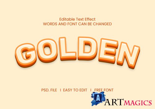 Golden text effect psd