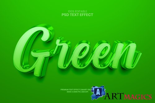 Green editable premium psd text effect maker