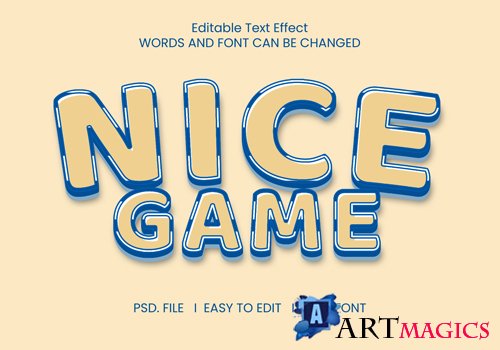Nice game text effect psd
