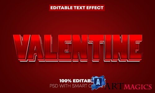 Valentine text effect psd