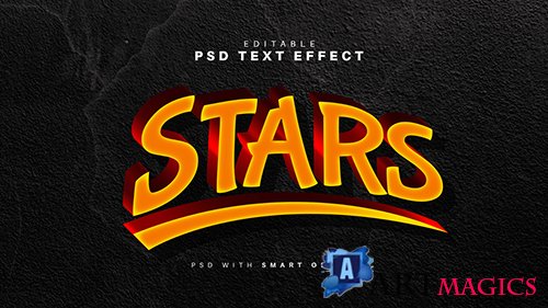 Stars text effect psd