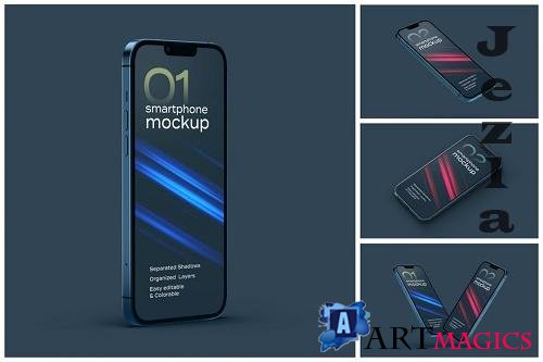 Dark iPhone 13 Pro Mockup Set - AV764AC