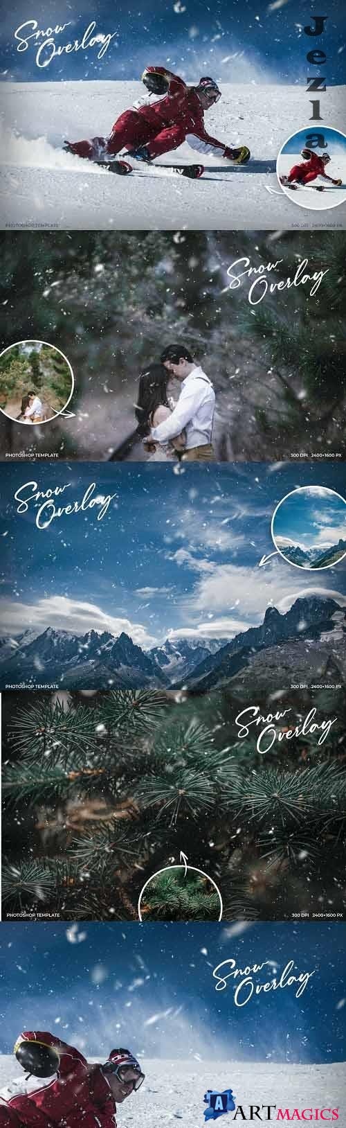 Snow Overlay Photo Template