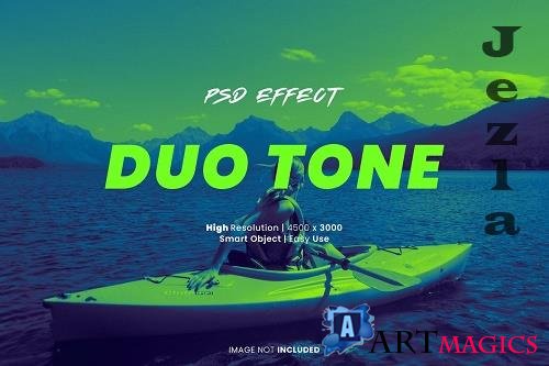 Green dark blue duotone psd effect