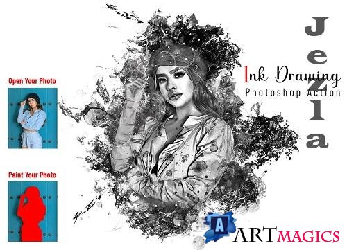 Ink Drawing Photoshop Action - 6895568