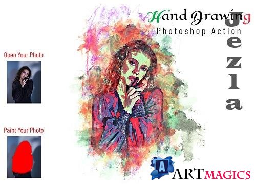 Hand Drawing Photoshop Action - 6897652