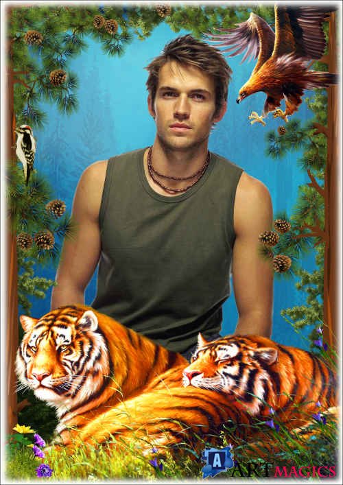 Рамка для фото с символом года - Портрет с тигром 9