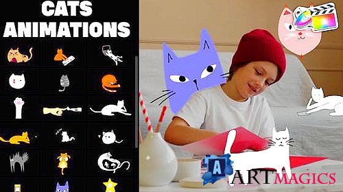 Videohive - Cartoon Cats Animations for FCPX - 35654730 - Project For Final Cut & Apple Motion