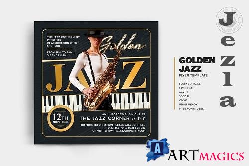 Golden Jazz Flyer Template V6 - 6890375