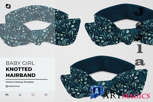 Baby Girl Knotted Hairband Mockup - 6806717