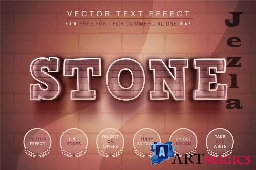 Brick Stone - Editable Text Effect - 6918267