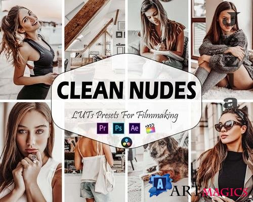 10 Clean Nudes Video LUTs Presets, Beige LUT preset, Bright Fashion Portrait filter