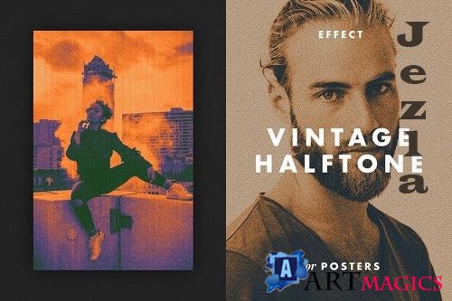 Vintage Halftone Effect for Posters - 6927273