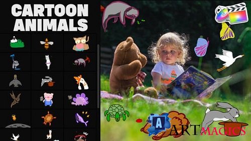 Videohive - Cartoon Animals Animations 01 for FCPX - 35876958 - Project For Final Cut & Apple Motion