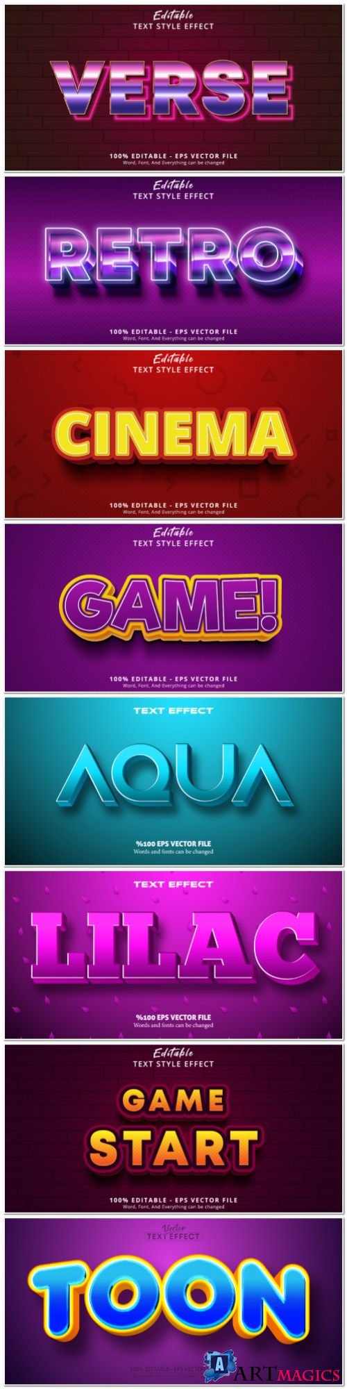 3d editable text style effect vector vol 945