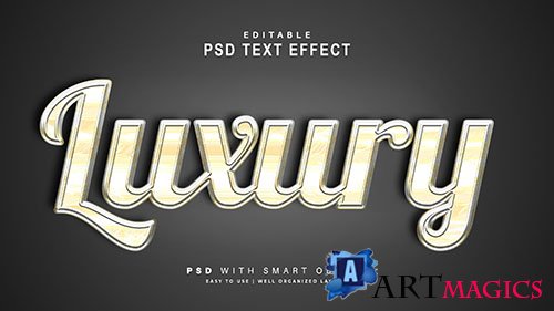 Luxury text effect editable text smart object
