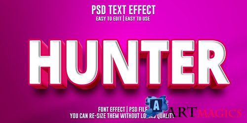 Hunter text effect editable font psd