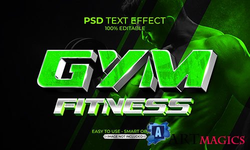 Gym fitness text effect psd