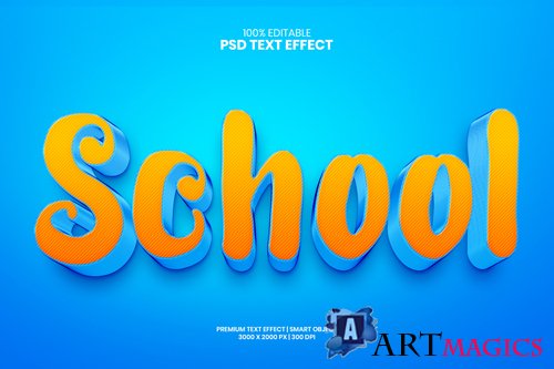 School fully editable premium psd text effect maker