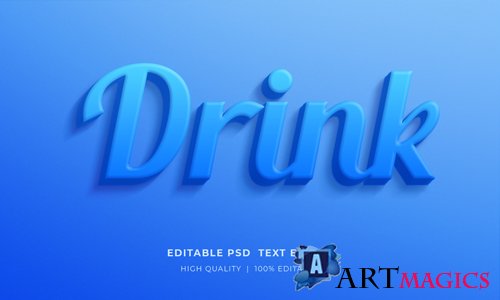 Drink editable text style effect mockup template psd