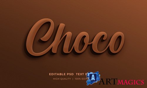 Choco editable text style effect mockup template