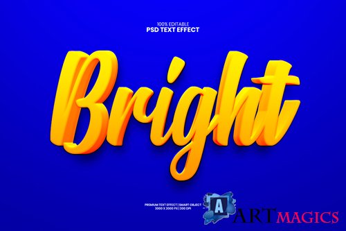 Bright fully editable premium psd text effect maker