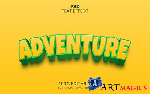 Adventure editable text effect premium psd