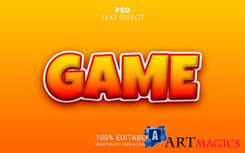 Game psd editable text effect